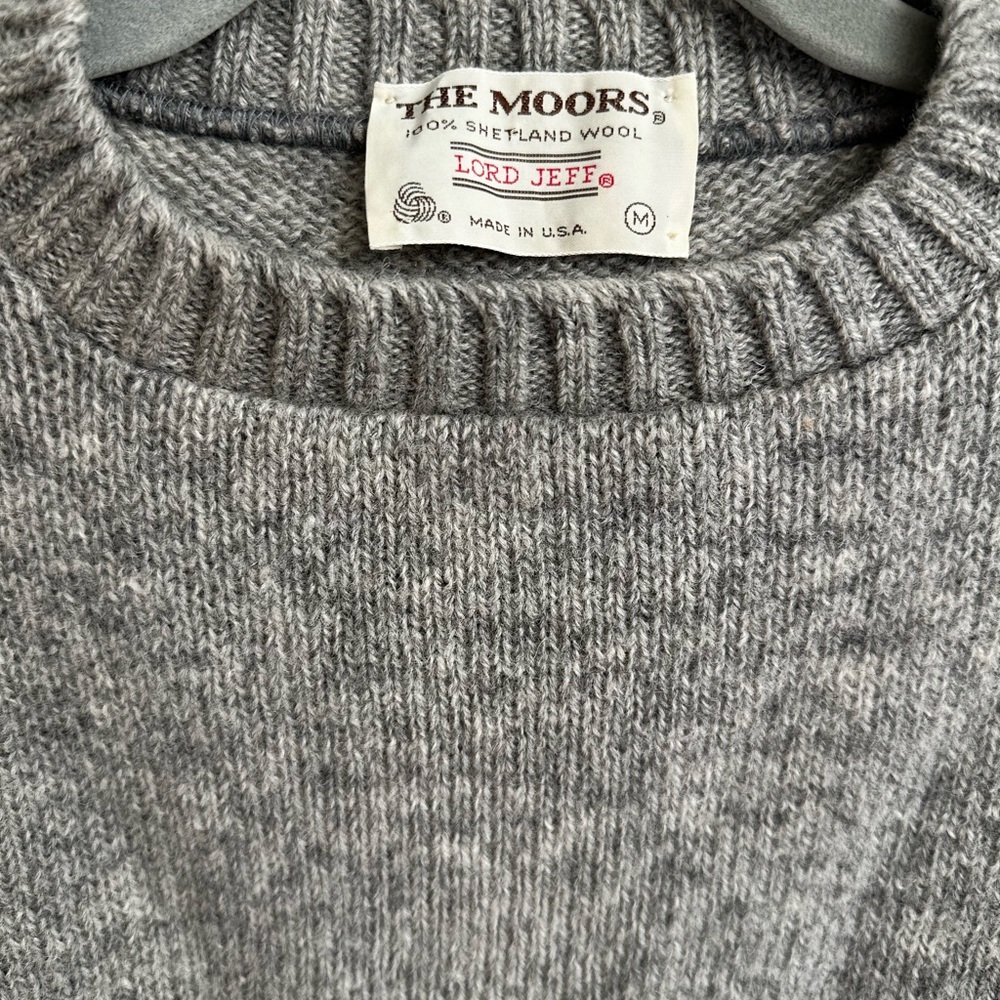 Lord Jeff The Moors Vintage 100% Shetland Wool Sweater Size Medium. - Picture 2 of 4